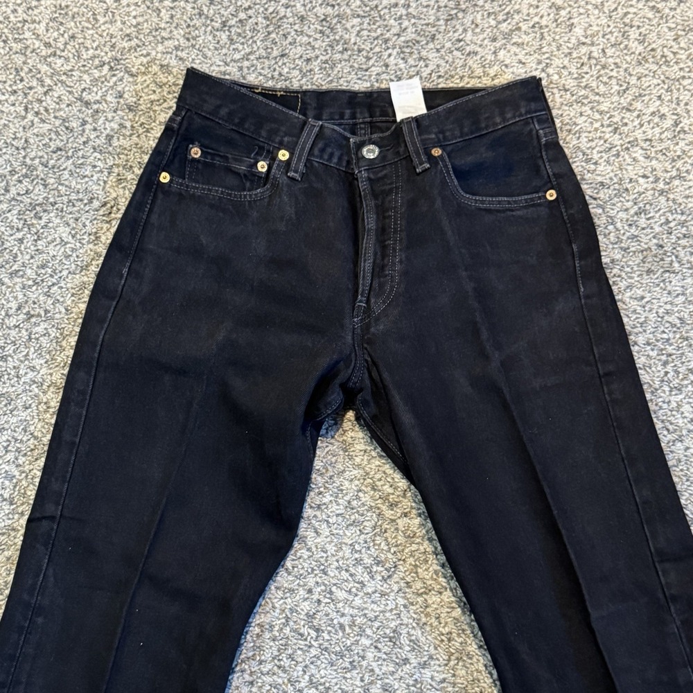 Levis 501 Jeans Mens 30x30 (Fit 28x29 Black Button Fly Straight Leg 5 Pocket VTG - Picture 2 of 12